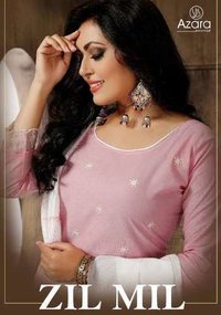 Azara Zil Mil Cambric Cotton With Self Embroidery Work Dress Material Catalog
