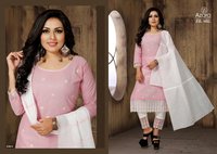 Azara Zil Mil Cambric Cotton With Self Embroidery Work Dress Material Catalog