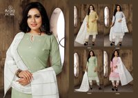 Azara Zil Mil Cambric Cotton With Self Embroidery Work Dress Material Catalog