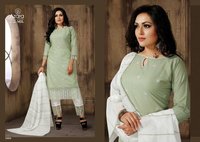 Azara Zil Mil Cambric Cotton With Self Embroidery Work Dress Material Catalog