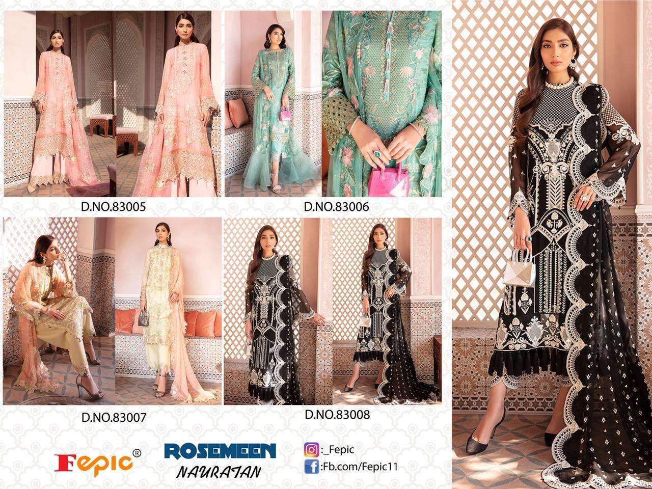 Fepic Rosemeen Nauratan Georgette And Organza Pakistani Suit Catalog