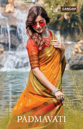Sangam Prints Padmavati Vol 3 Cotton Handloom Fancy Saree Catalog