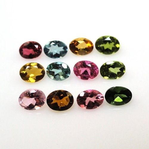 6x8mm Multi Tourmaline Faceted Oval Loose Gemstones