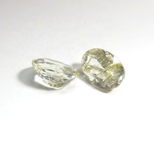 8x10mm Golden Rutilated Quartz Faceted Oval Loose Gemstones
