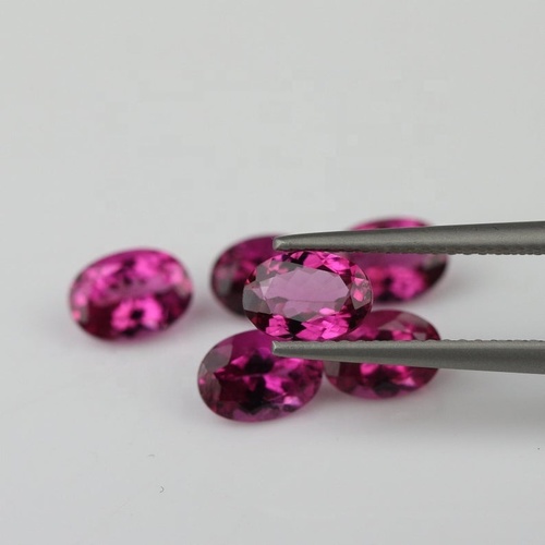 5x7mm Pink Tourmaline Faceted Oval Loose Gemstones