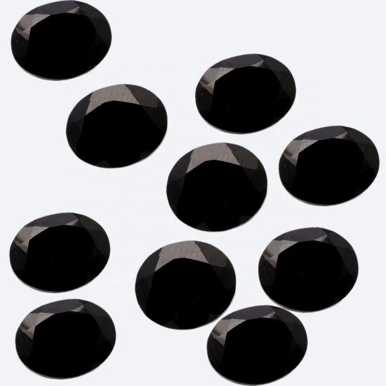 4x6mm Black Spinel Faceted Oval Loose Gemstones