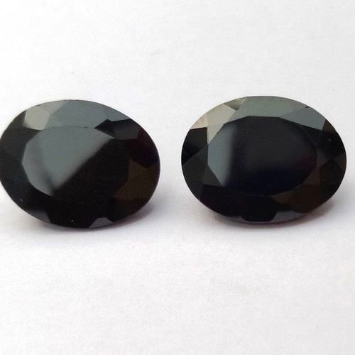 8x10mm Black Spinel Faceted Oval Loose Gemstones