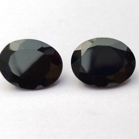 9x11mm Black Spinel Faceted Oval Loose Gemstones