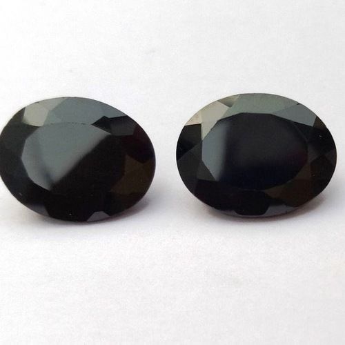 10x12mm Black Spinel Faceted Oval Loose Gemstones