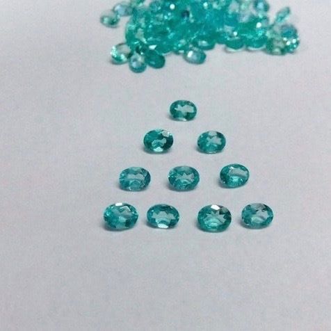 3x5mm Blue Apatite Faceted Oval Loose Gemstones