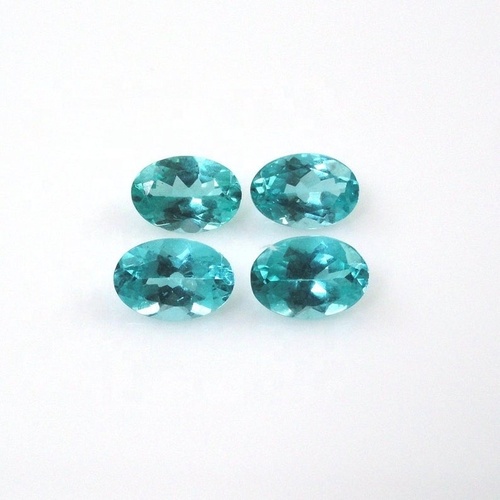 4x6mm Blue Apatite Faceted Oval Loose Gemstones