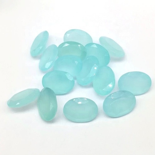 10x12mm Aqua Chalcedony Faceted Oval Loose Gemstones