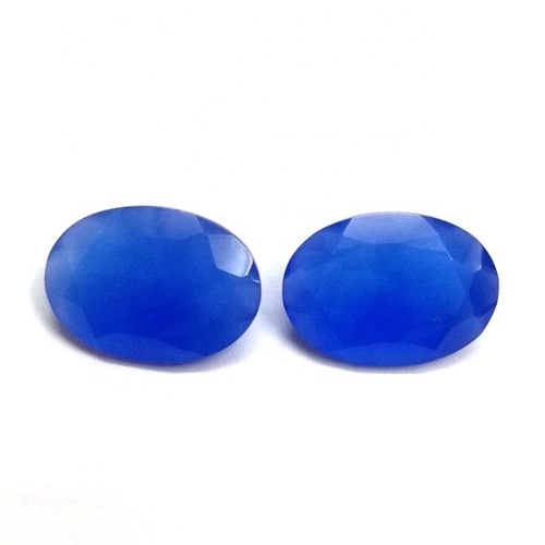 8x10mm Blue Chalcedony Faceted Oval Loose Gemstones