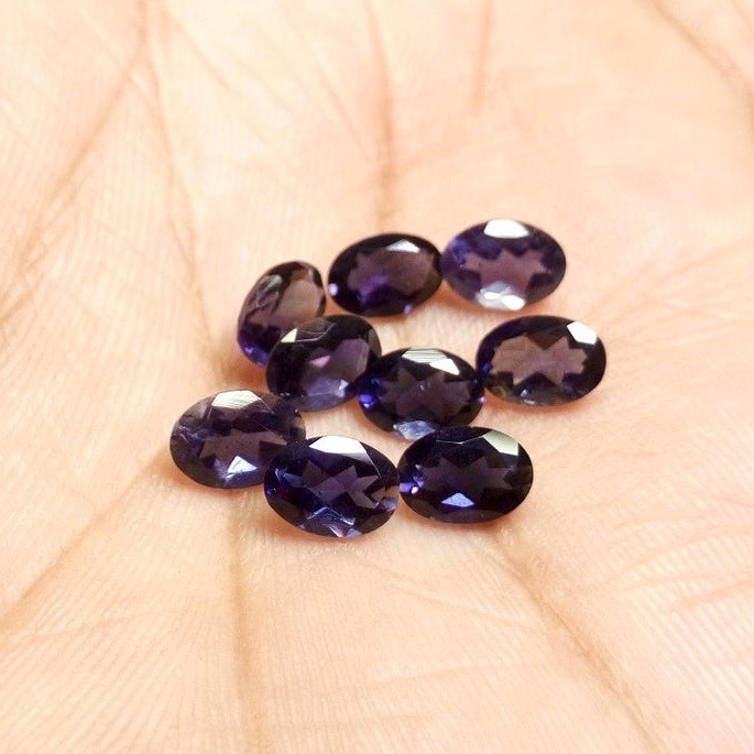 8x10mm Iolite Faceted Oval Loose Gemstones