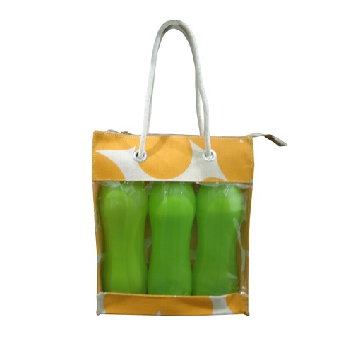Pp Laminated Juco Both Side Window Bag With Cord Handle Capacity: 3 Bottle Liter/Day