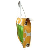 PP Laminated Juco Both Side Window Bag With Cord Handle