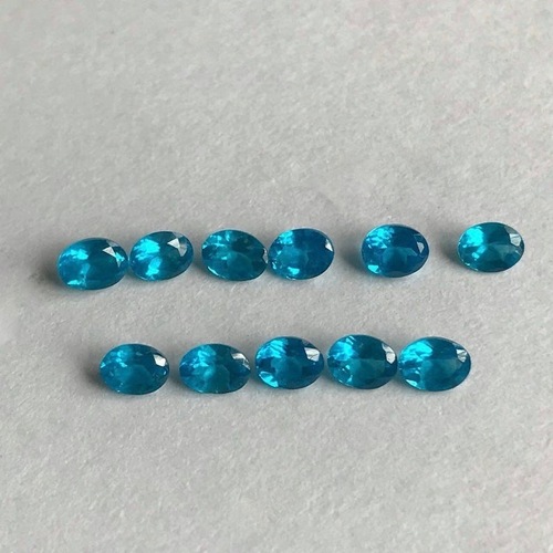 5x7mm Neon Apatite Faceted Oval Loose Gemstones