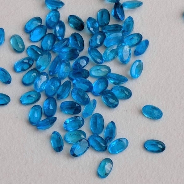 5x7mm Neon Apatite Faceted Oval Loose Gemstones
