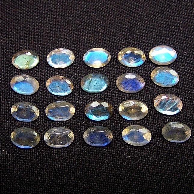 5x7mm Labradorite Faceted Oval Loose Gemstones