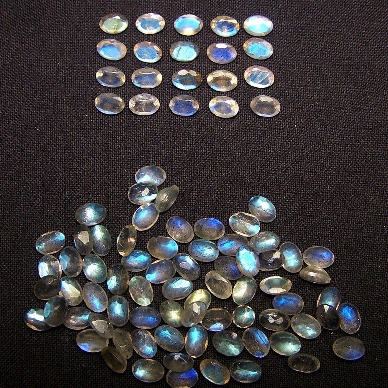 9x11mm Labradorite Faceted Oval Loose Gemstones