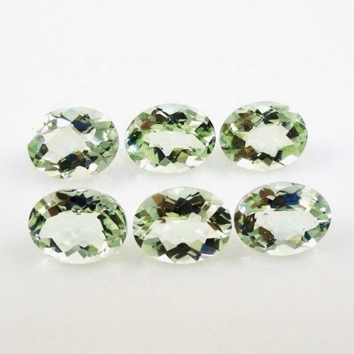 7x9mm Green Amethyst Faceted Oval Loose Gemstones