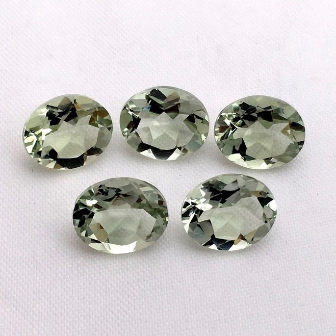 7x9mm Green Amethyst Faceted Oval Loose Gemstones