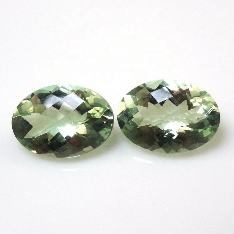 9x11mm Green Amethyst Faceted Oval Loose Gemstones