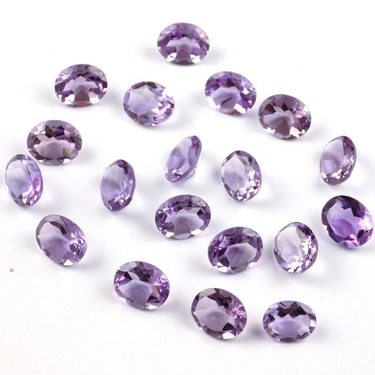 6x8mm Brazil Amethyst Faceted Oval Loose Gemstones