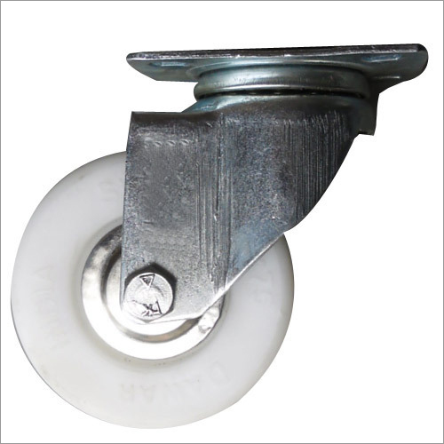 Single Caster Wheel - CP Material , White Color for Smooth Mobility and Durability