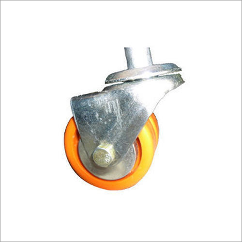 Double Caster Wheel - PVC Material, 0-100 mm Diameter, Circular Shape | Yellow Color, 0-500 Kg Capacity