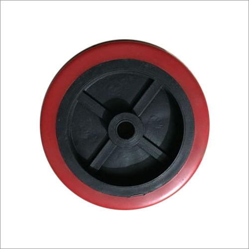 PVC Trolley Wheel - Circular, Red, Load Capacity 200-300 kg | Durable PVC Material, Ideal for Trolley Usage