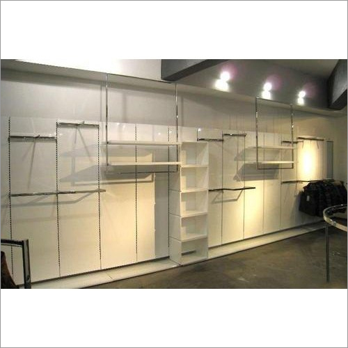 Wall Mounted Glass Slatwall Shelves