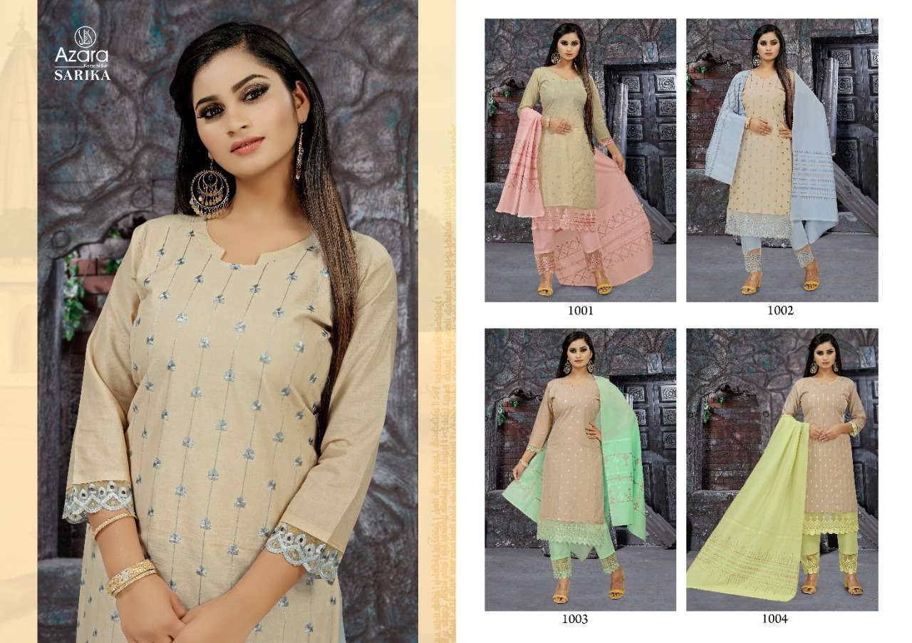 Radhika Azara Sarika Cambric Cotton Embroidered Dress Material Catalog