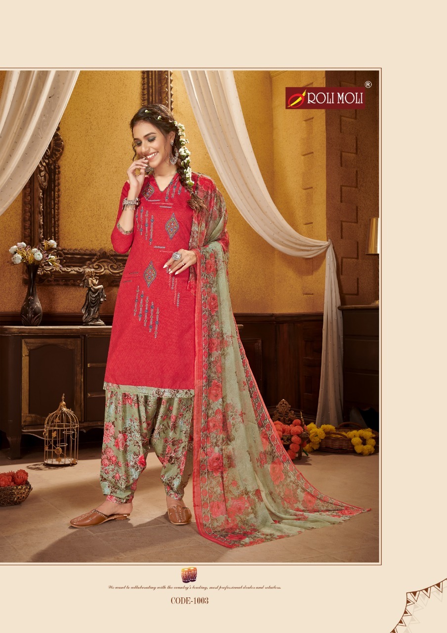 Roli Moli Kudi Patola Printed Cotton Dress Material Catalog