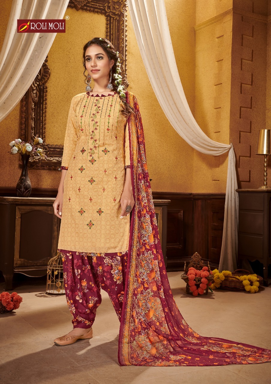Roli Moli Kudi Patola Printed Cotton Dress Material Catalog