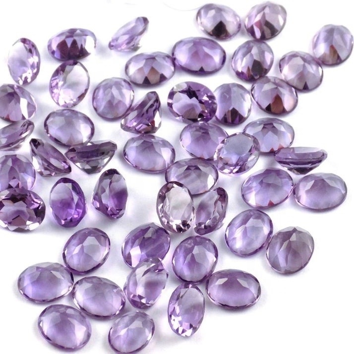 7x9mm Brazil Amethyst Faceted Oval Loose Gemstones