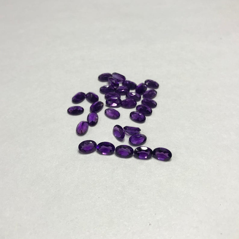 3x4mm African Amethyst Faceted Oval Loose Gemstones