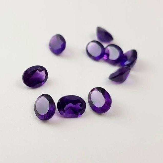 3x5mm African Amethyst Faceted Oval Loose Gemstones