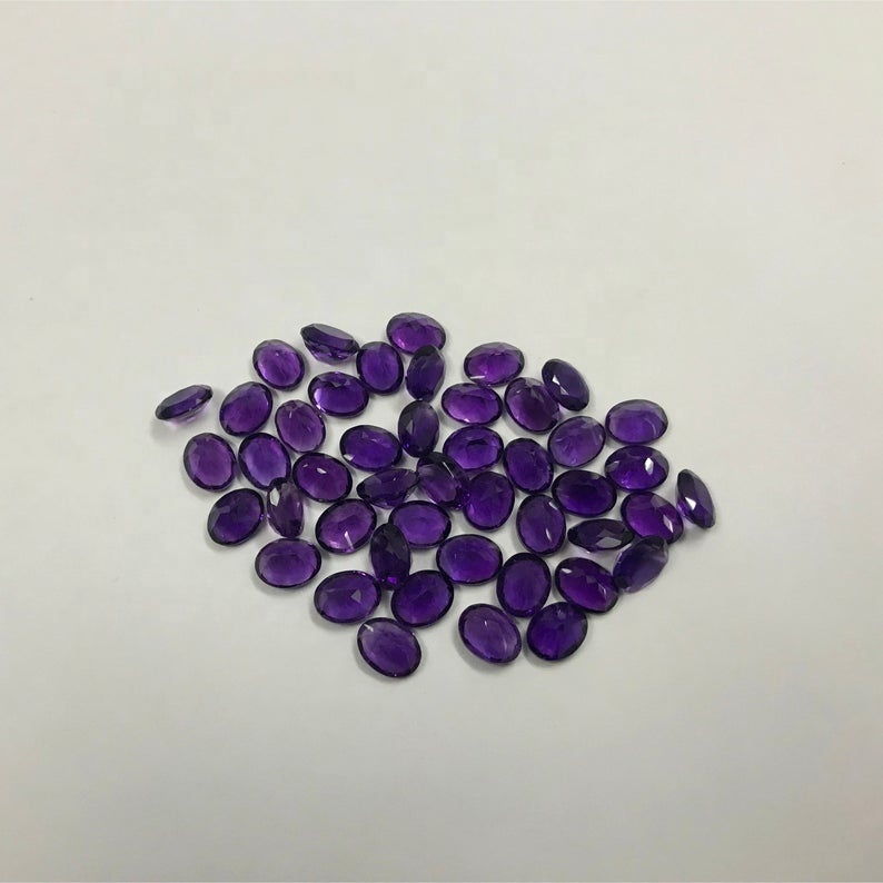 5x7mm African Amethyst Faceted Oval Loose Gemstones