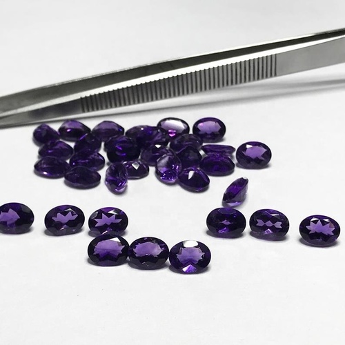 6x8mm African Amethyst Faceted Oval Loose Gemstones