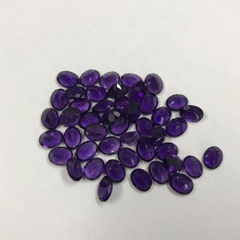6x8mm African Amethyst Faceted Oval Loose Gemstones