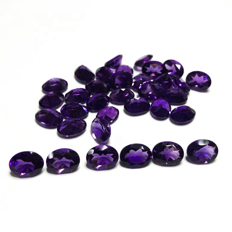 8x10mm African Amethyst Faceted Oval Loose Gemstones