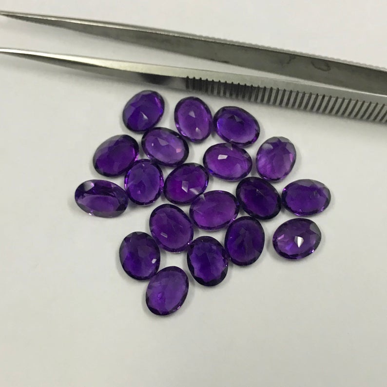 9x11mm African Amethyst Faceted Oval Loose Gemstones