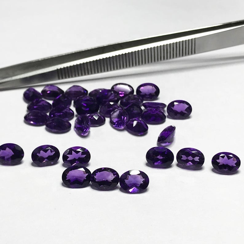 9x11mm African Amethyst Faceted Oval Loose Gemstones