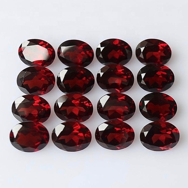 4x6mm Mozambique Red Garnet Faceted Oval Loose Gemstones