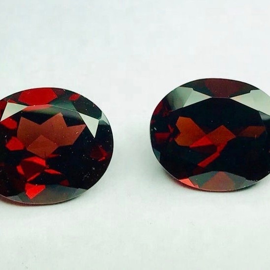 10x12mm Red Mozambique Garnet Faceted Oval Loose Gemstones