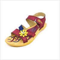 Beez and Mehroon Girls Casual Sandals
