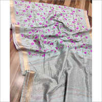 Silk Kota Linen Banarshi Border Embroidery Saree