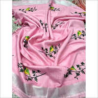 Silk Linen Embroidery Saree