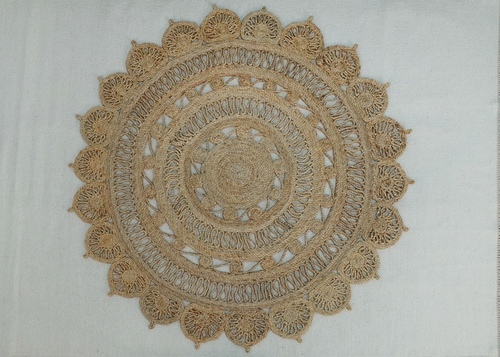 Hand Woven Jute Natural Braided Rug
